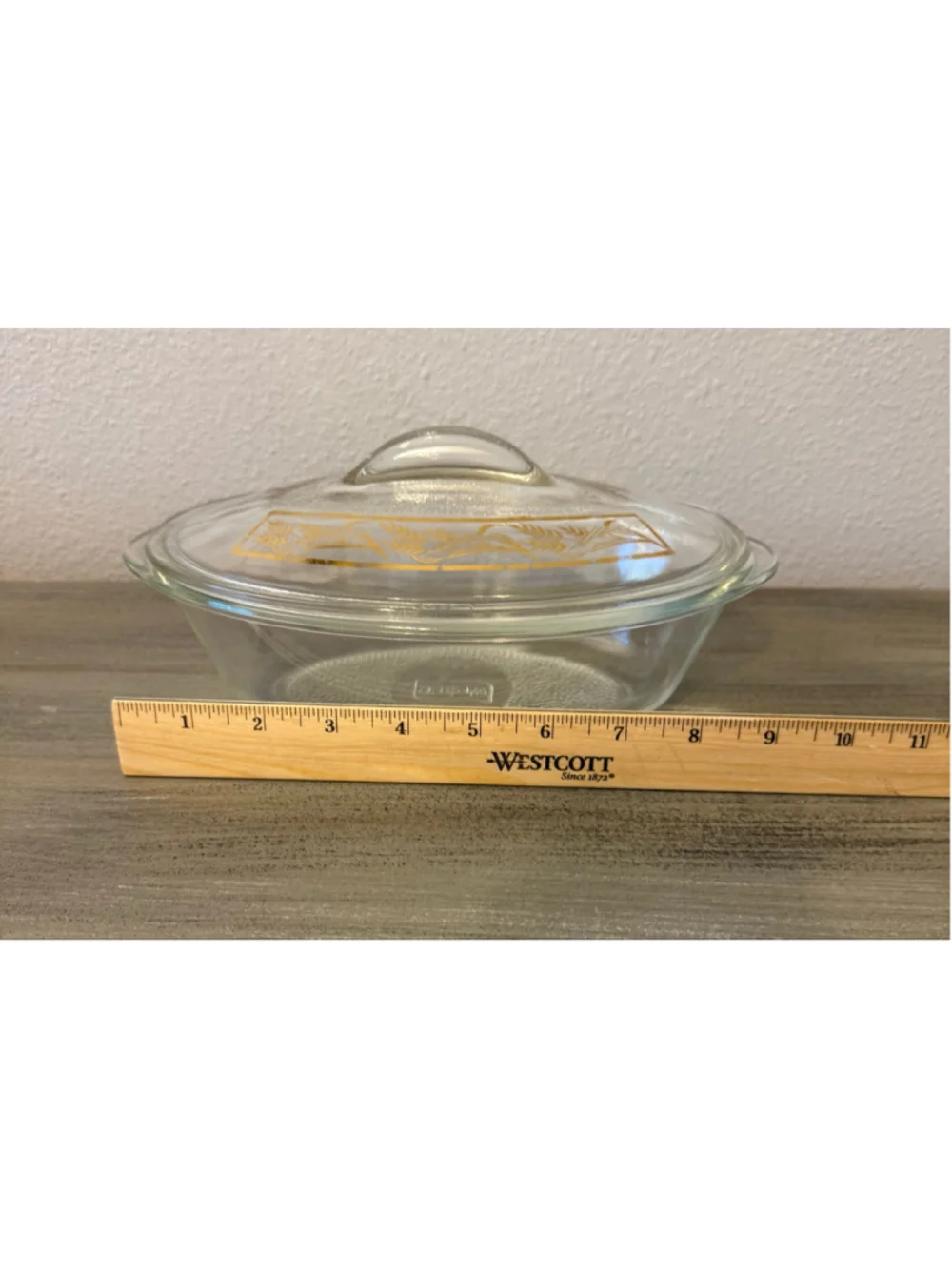 Vtg Mid-Century Glasbake Golden Wheat Casserole Dish J-235 J-2275 1 QT 10